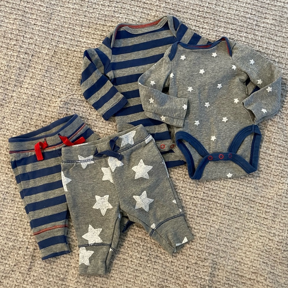 Baby Boy Long Sleeved Mix and Match Onesies and Pants